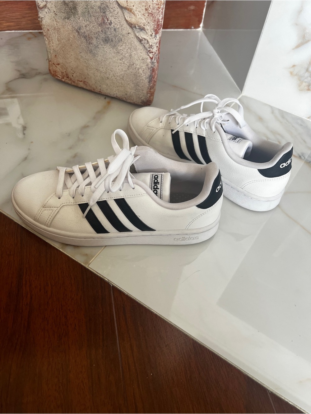 adidas White and Black Low-Top Sneakers - Women’s Casual Trainers